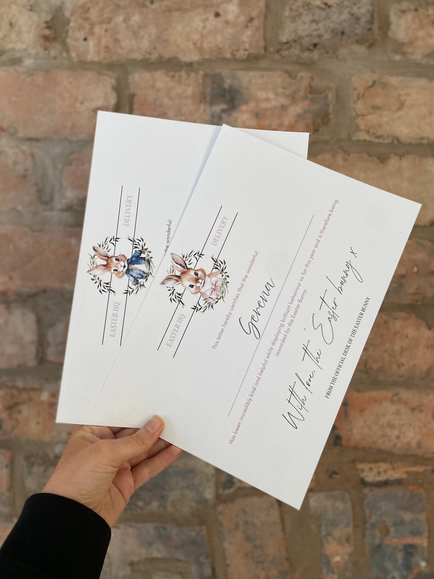 Easter Bunny Certificate
