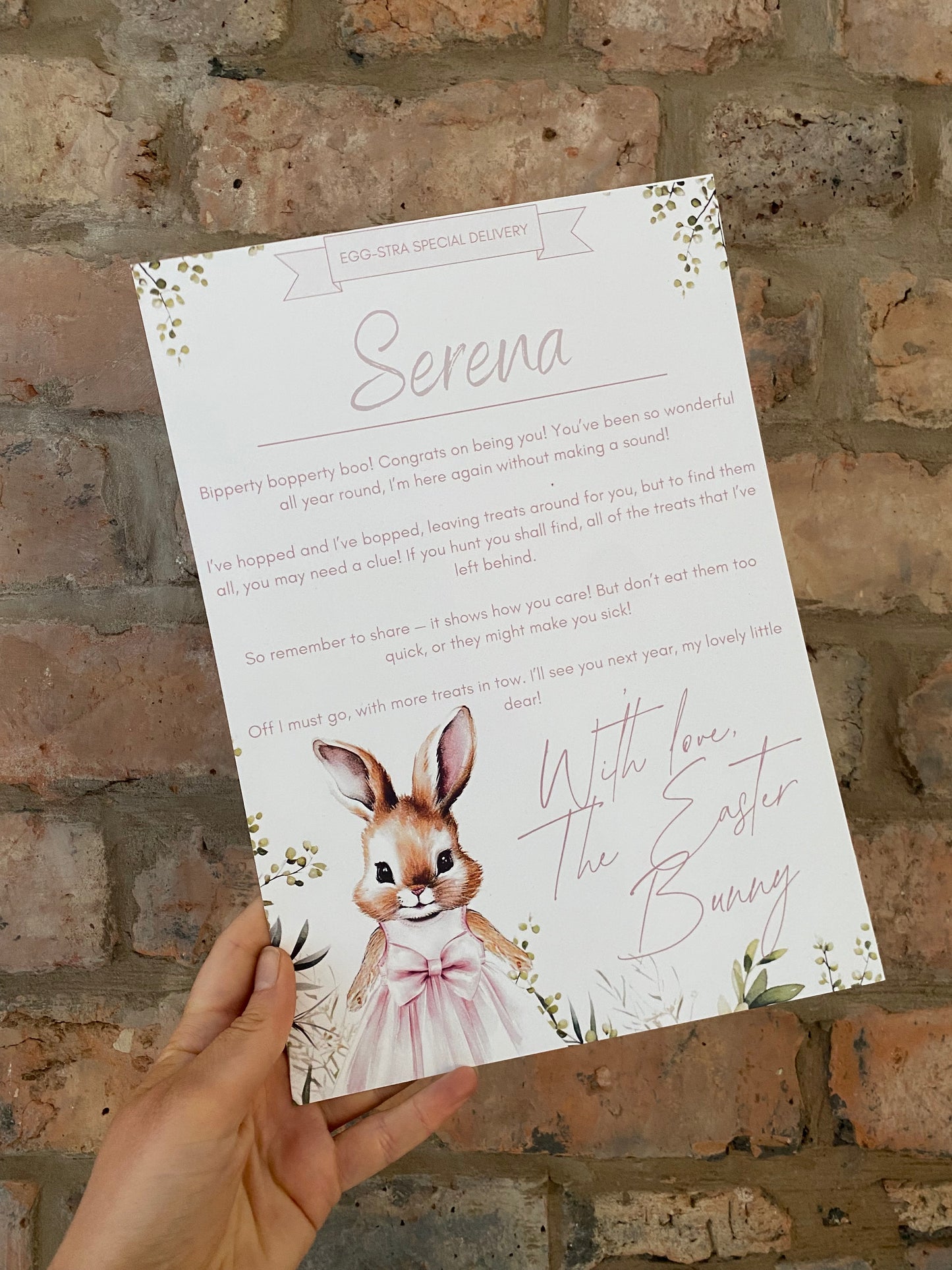 Easter Bunny Certificate