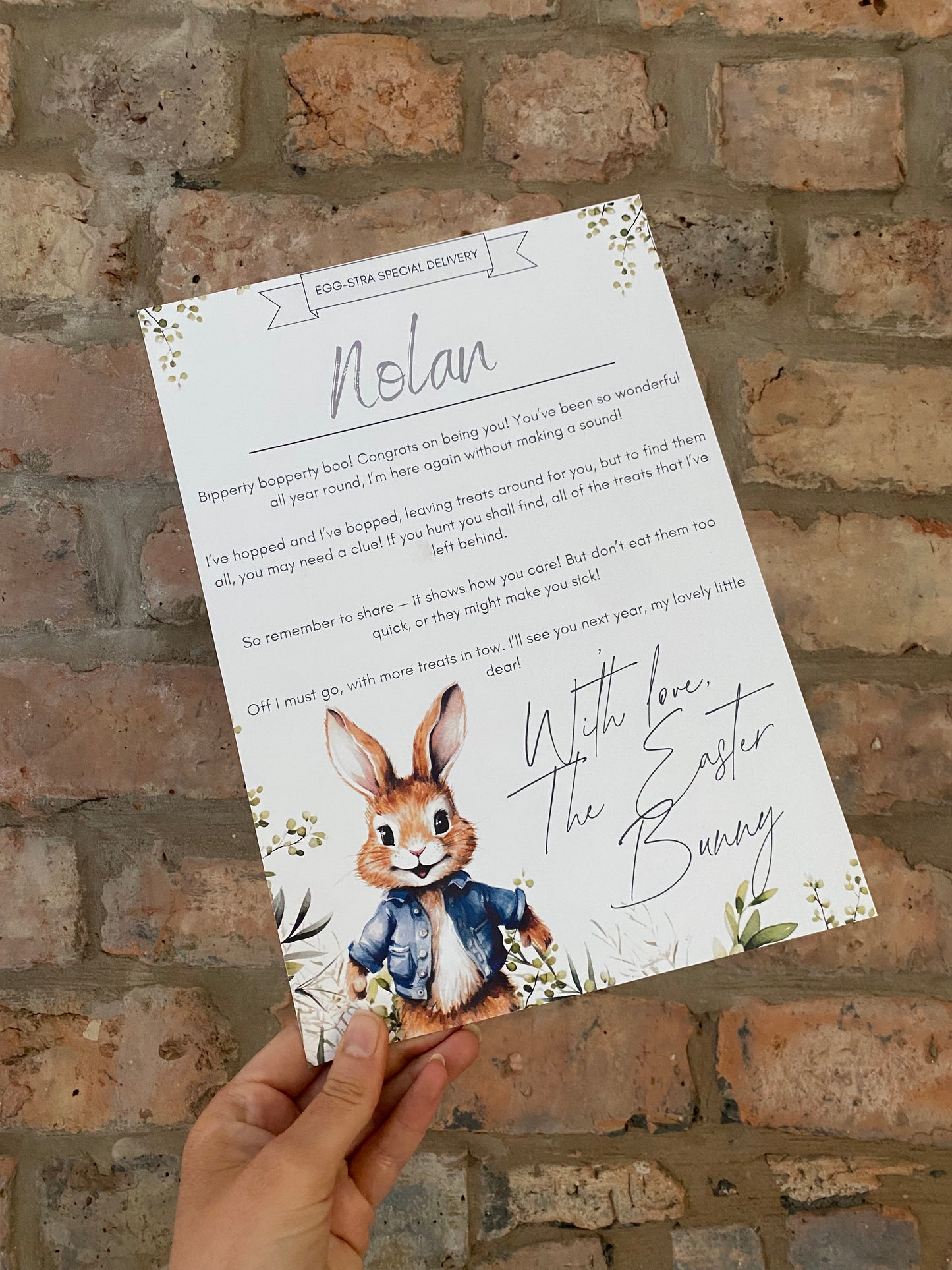 Easter Bunny Certificate