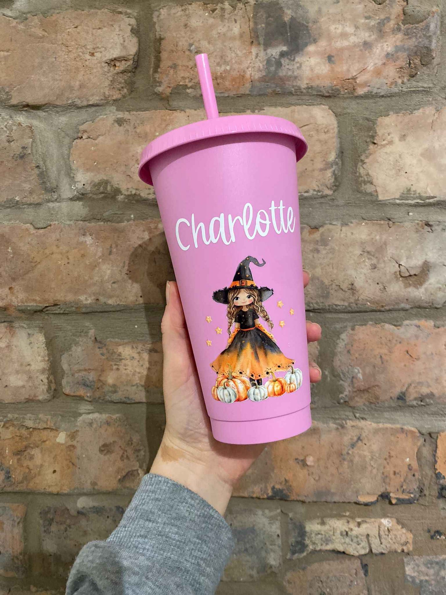 Personalised Pink Halloween Cup