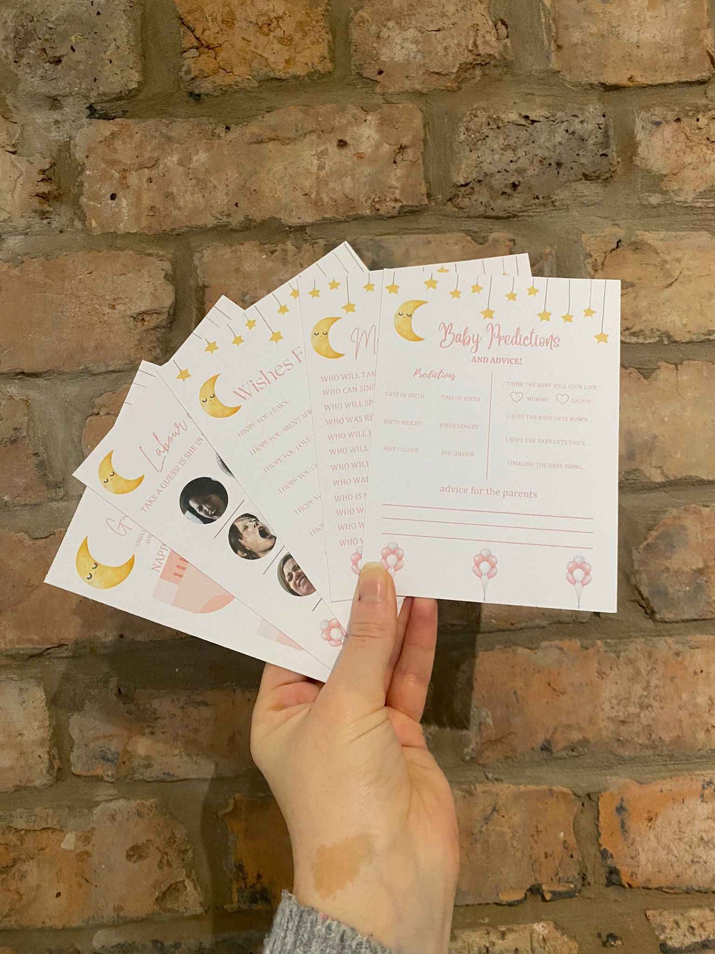 Baby Shower Games Bundle! Moon & Star theme! (X12 per game)