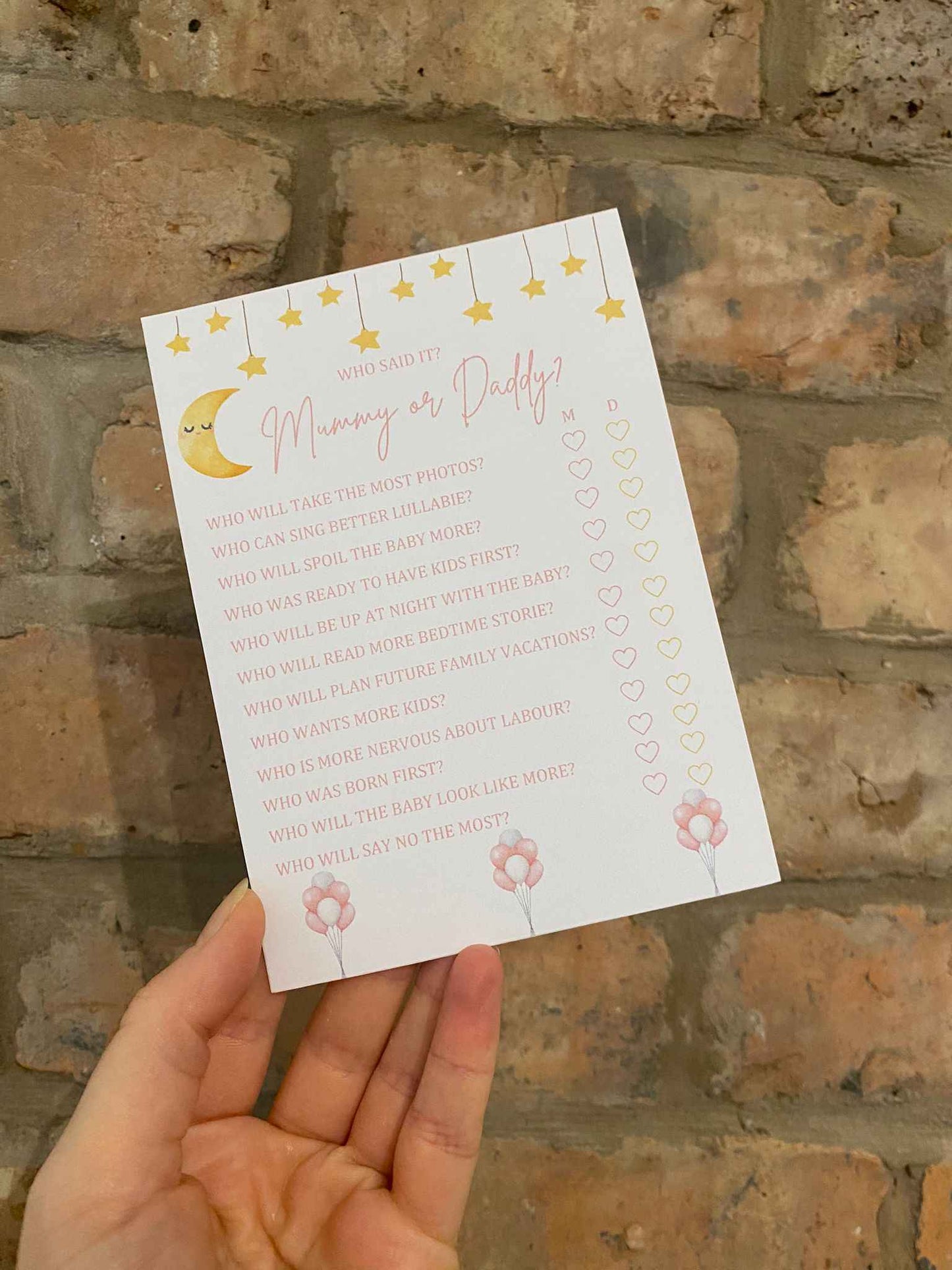 Baby Shower Games Bundle! Moon & Star theme! (X12 per game)