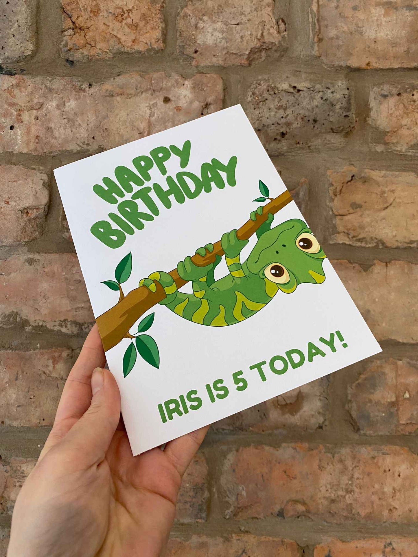 Personalised Lizard Birthday Card