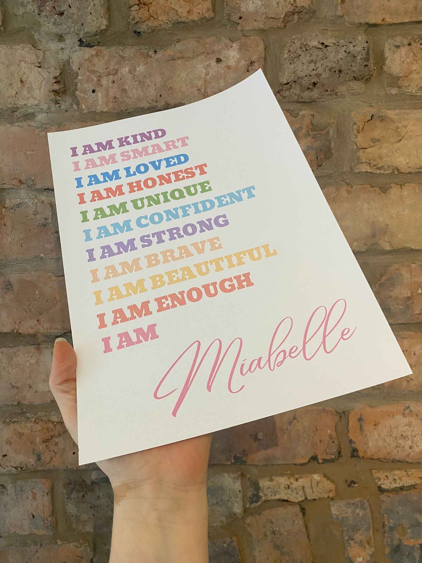 Personalised I Am Print